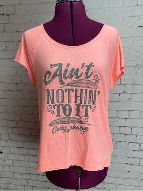 Cody Johnson short sleeve tshirt size large neon coral